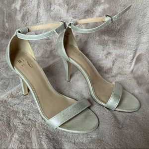 Silver 4 inch heels